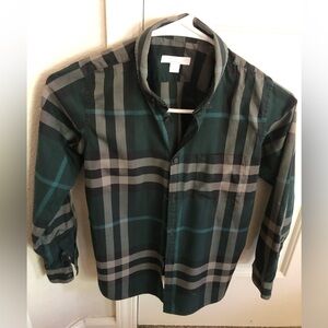 Vintage Boys Burberry Button Up Collar Shirt